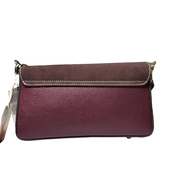 Divina Firenze Italian Leather Chic Maroon Bordeaux Shoulder Bag NWT - Picture 3 of 6